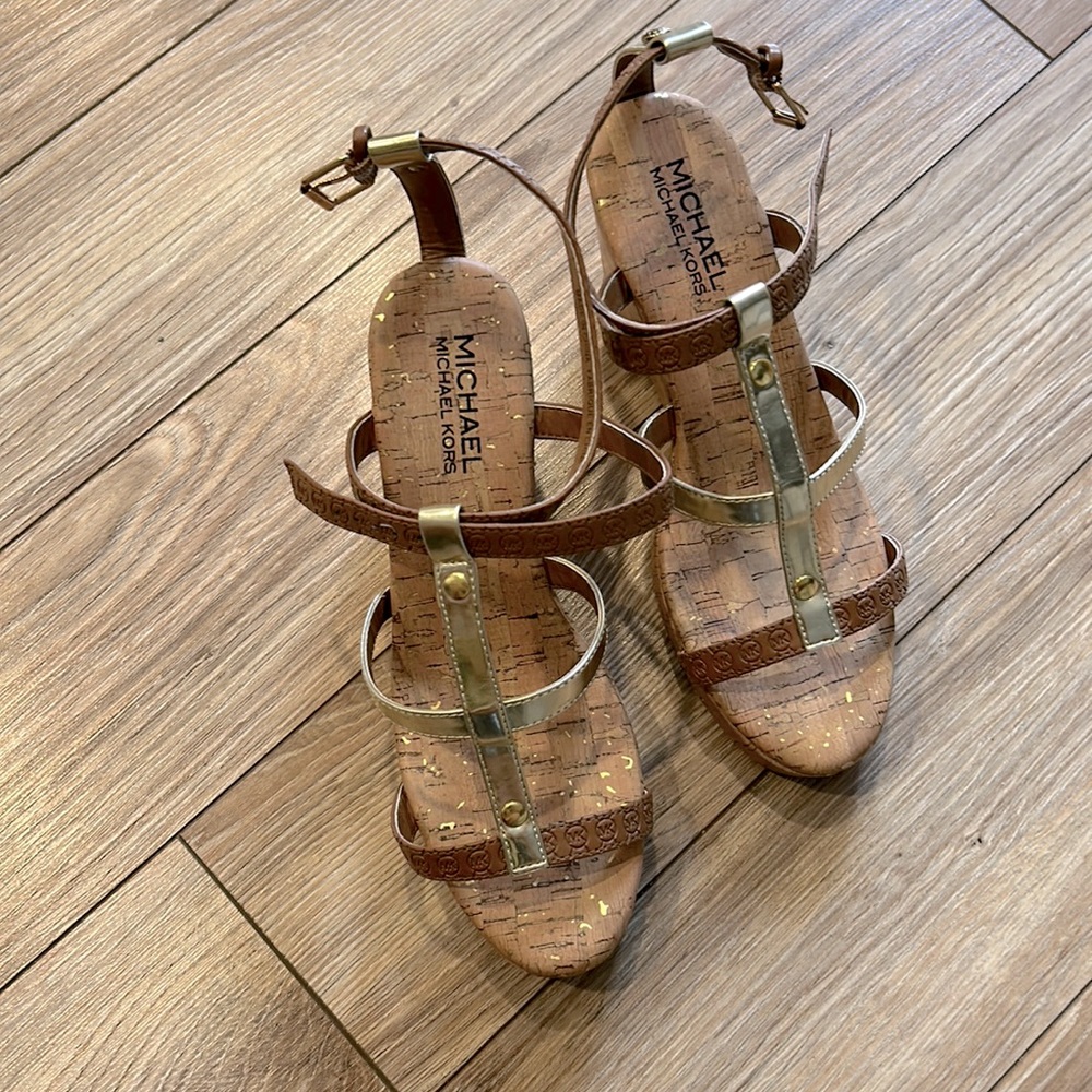 MICHAEL KORS Ankle Straps Wedge Heels Sandals